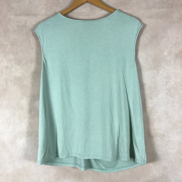 Calvin Klein Plus Size Twist-Front Sleeveless Top in Jade Green 1X - Picture 4 of 8